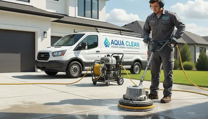 Concrete pressure cleaning for driveways and patios in Allen, TX by Allen Paint Pros