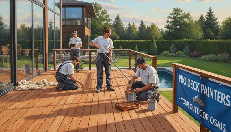Professional deck painting in Allen, TX, protecting outdoor wood from sun and humidity