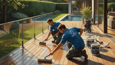 Deck sealing service in Allen, TX by Allen Paint Pros for wood protection and durability