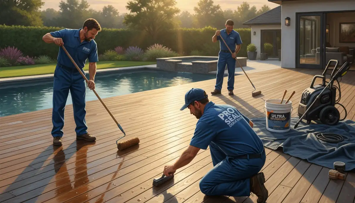 Deck sealing in Allen, TX by Allen Paint Pros for lasting wood protection