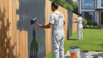 Fence painting in Allen, TX by Allen Paint Pros for durable wood and composite fence protection