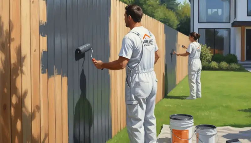 Fence painting in Allen, TX by Allen Paint Pros for durable wood and composite fence protection